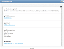 Tablet Screenshot of elektriker-karlsruhe.com